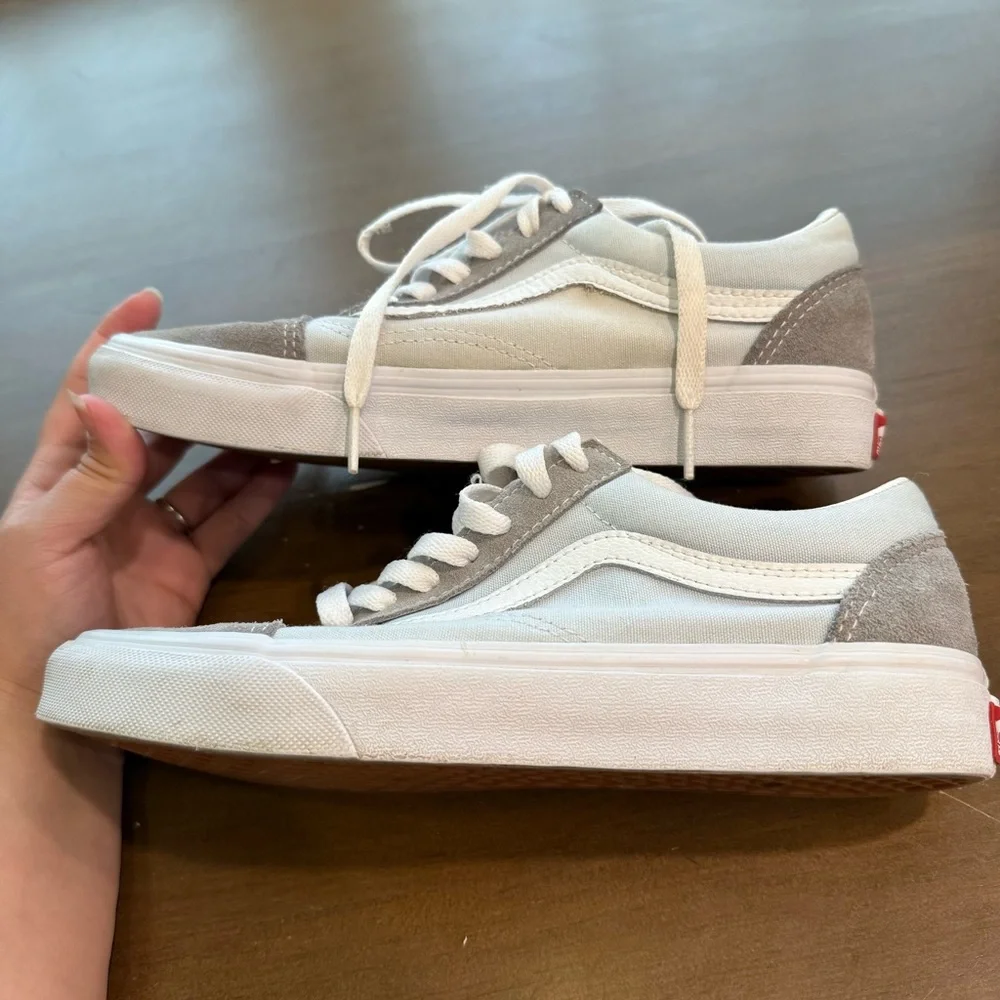 Vans Old Skool Drizzle Gray Light Blue Gray Flat Low Top Sneakers Womens 7.5 M6